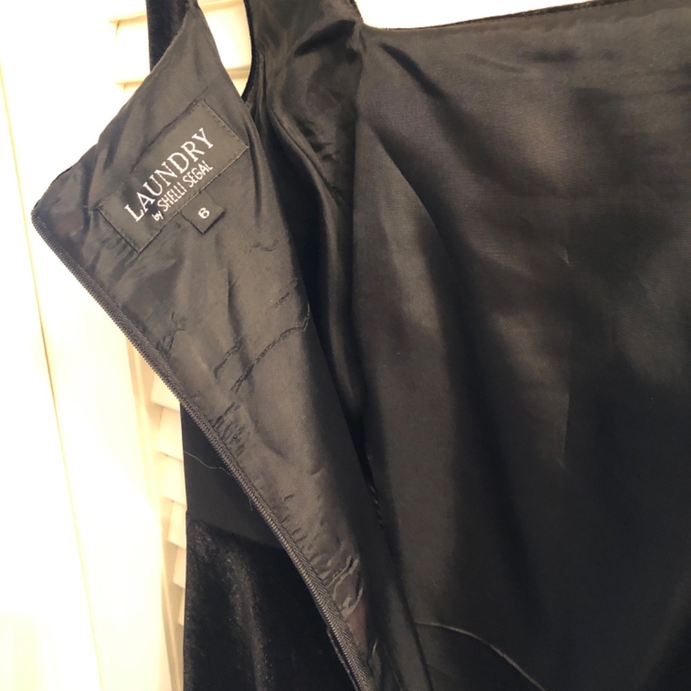 Laundry Black Velvet Two Tone Tank Dress Size 6 - Picture 8 of 11